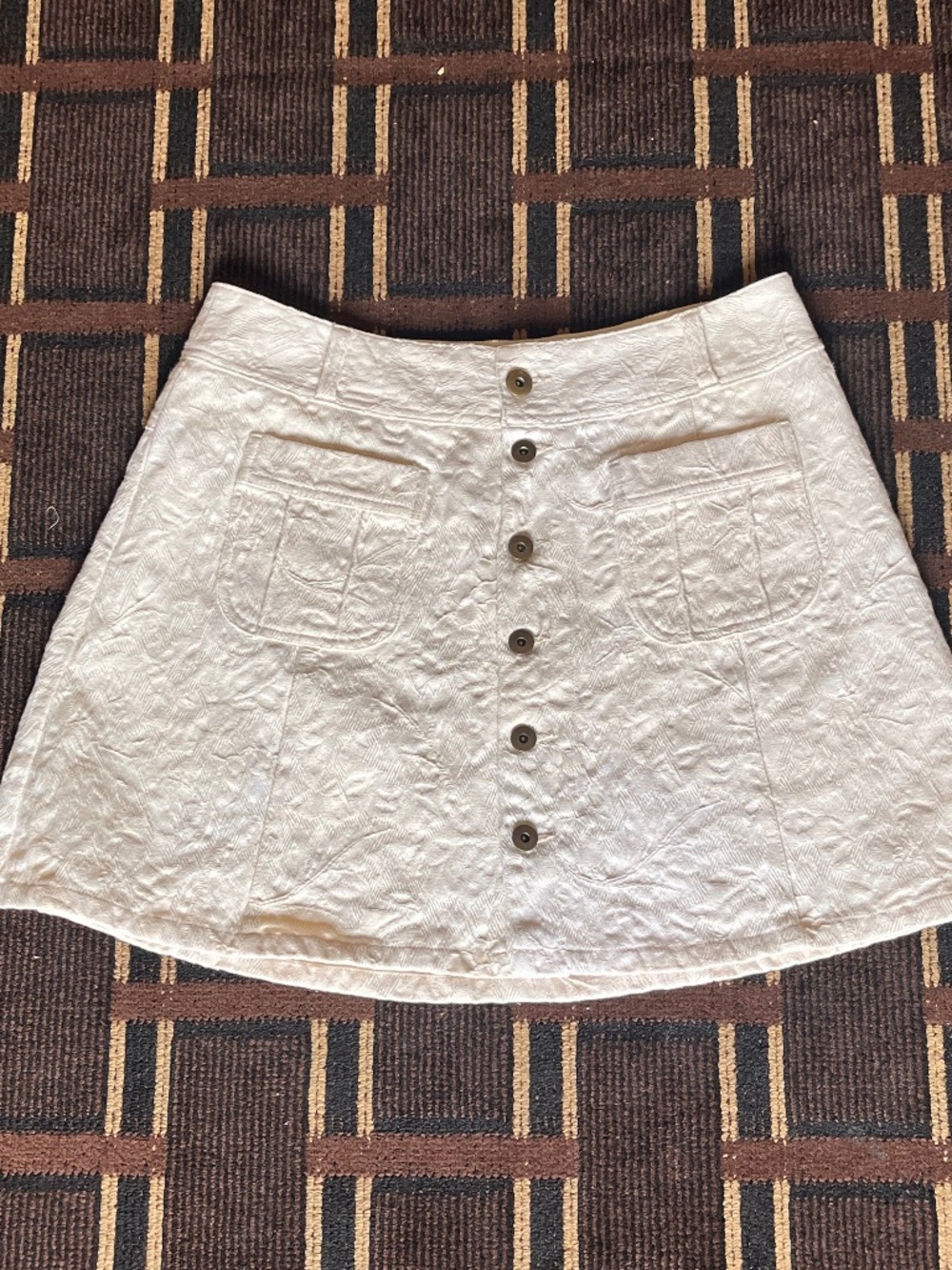 Women’s Free People White Floral Button Skirt Size 12